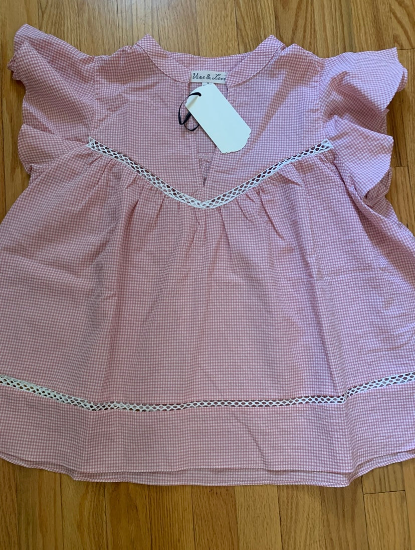 Pink Ruffle Sleeve Blouse